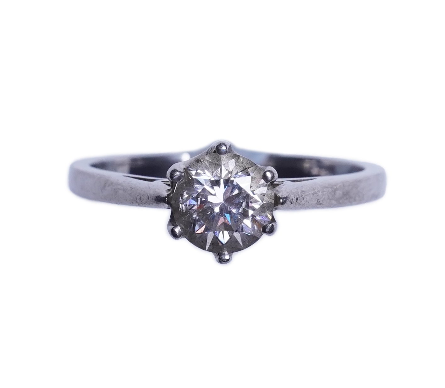 A diamond solitaire ring